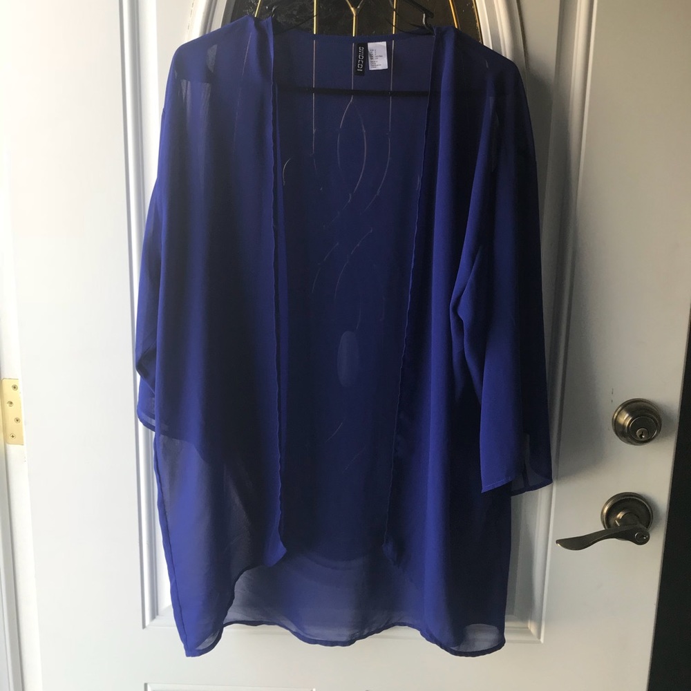 Sheer short sleeve kimono
